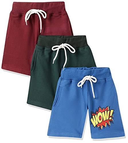 Image of T2F Boys Cotton Printed Shorts with Two Side Pockets (Pack of 3)