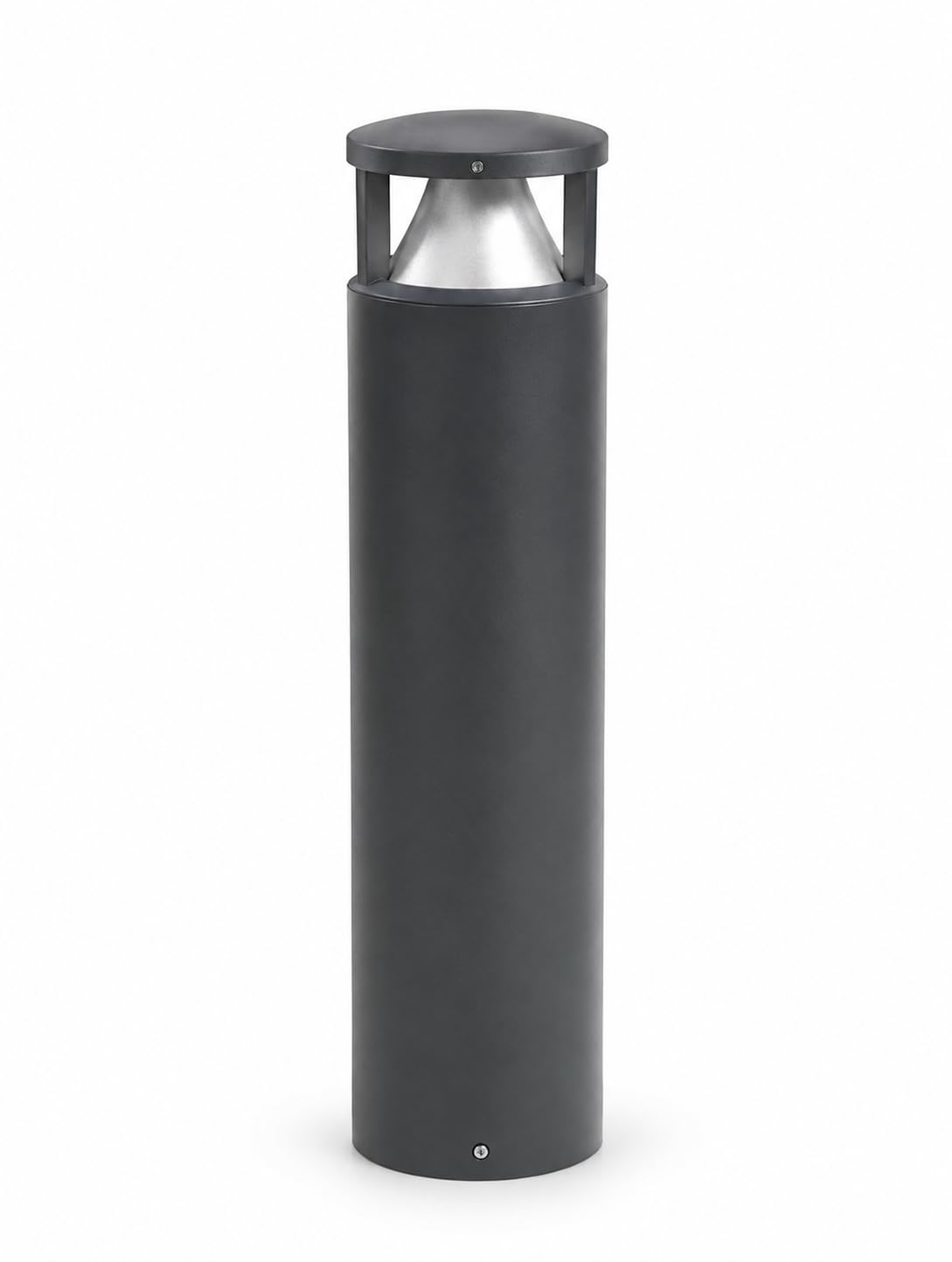 Outdoor Bollard Light, Dark Grey Cylindrical Garden Post Lamp.-image-14