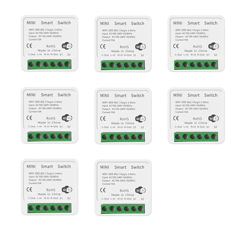 Interrupteur intelligent 16A lot de 8 modules va-et-vient connectés application et voix