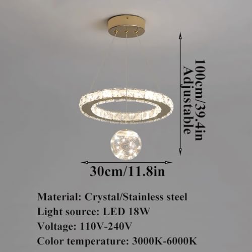 Chandelier Cristal Salon et Lustre de Ferme pour Salle à Manger LED