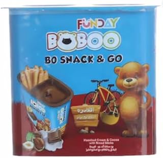 وجبة خفيفة فن داي بو بالبندق واللبن مع اصابع البسكويت بوزن 35 جرام
