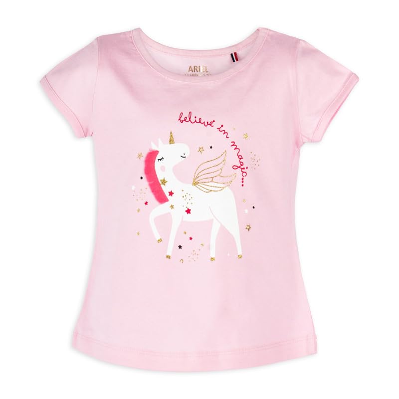 Image of ARIEL Girls Regular Fit Half Sleeves Tshirt (Pack of 3)