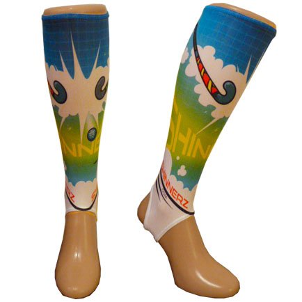 Shin Pad Inner Socks - Under Shin Guard Liners for Children - for Hockey & Football - PROtects from shin rash/rubbing - for Girls & Boys - Choice of Size (Hockey Special Edition, small, 8-12 yrs)
