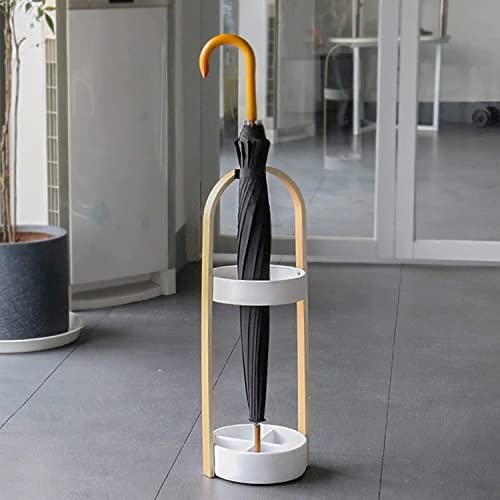 Porte-parapluie rétro compact blanc avec rangement parapluies courts