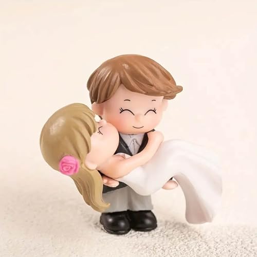 TIED RIBBONS Valentine Gift for Girlfriend Boyfriend Husband Wife Girls Boys - Decorative Cute Romantic Couple Miniature Showpiece Statue (Multi, Resin) 7 41ZZKHU+RpL