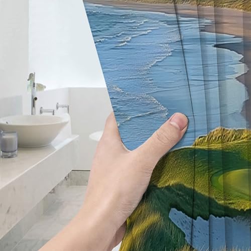 Rideau de douche imperméable avec 12 crochets pour salle de bain - 5
