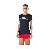 Metallic Tinte Speedo Damen Weiblich Podium Tee, Damen, Navy, Large