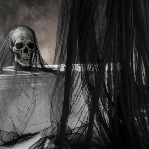 Moerstar Halloween Decorazioni Horror Garza 215 x 500cm Tessuto Decorativo Panno Spaventoso Horror Garza per Halloween Party Decorazioni Casa Esterno Giardino (Stile 2)