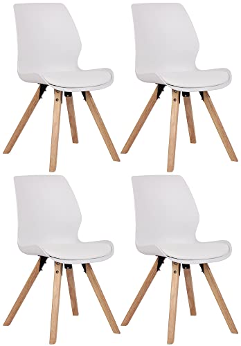 Clp Juego De 4 Butacas De Salón Luna Con Base De Madera I Set De 4 Sillas De Cocina Nórdicas En Tela, Terciopelo O Polipiel, Color:Blanco, Material De Base:Plastico Clp Juego De 4 Butacas De Salón Luna Con Base De Madera I Set De 4 Sillas De Cocina Nórdicas En Tela, Terciopelo O Polipiel, Color:Blanco, Material De Base:Plastico