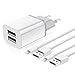 iPhone Ladekabel mit Netzteil, 2Pack 1M Apple Original Lightning Kabel und 2 USB Ladegerät Netzteil Schnellladegerät Ladeadapter für iPhone 12 11 Pro Max XR XS 8 7 6 6S Plus 5 iPad