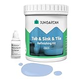 Jungarian Tub and Tile Refinishing Kit 35oz, Low Odor Countertop Paint, Shower Sink Paint for Bathroom Kitchen, 50-55sq.ft Semi-Gloss Sky Blue