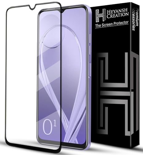 Image of Tempered Glass Screen Protector Compatible For Name Cellphone With Edge-To-Edge Protector Coverage And Easy Installation Kit,Pack Of 1,Black (Lava O1)