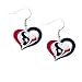 Sports Team  Houston Texans Logo 3/4" Swirl Heart Dangle Earring Set