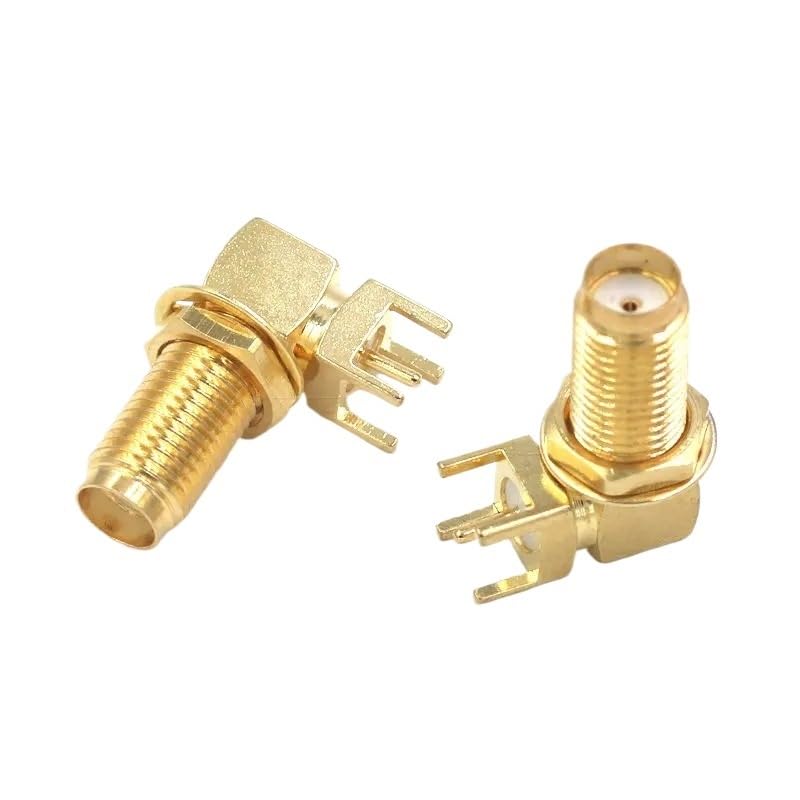 Adaptateur coaxial SMA-KWE 19mm à angle droit et 5 têtes pour soudure sur carte PCB