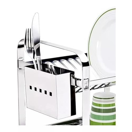 Escorredor de Louças 20 Pratos com Porta Talher Inox e Bandeja Mak-Inox 2220