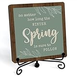 Spring Decorations For Home, Spring Quotes Sign, Spring Tiered Tray Decor, Tiered Tray Decorations Indoor For Home Office Door Porch, Spring Desk Accessories, Wooden Plaque With Stand (f04)