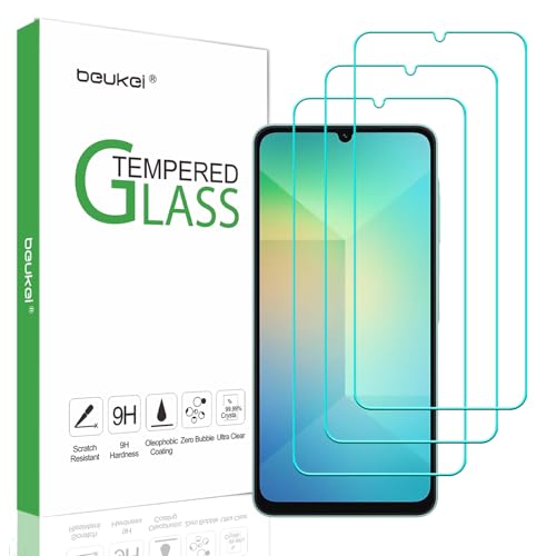 beukei (3 Pack) Designed for Samsung Galaxy A06s / Galaxy A06 Screen Protector Tempered Glass, Anti Scratch, Bubble Free, 9H Hardness