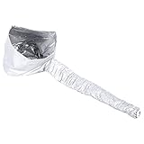 Dioche Soft Hair Drying Salon Bonnet Attachment, Easy to Use, Fits All Hair Dryers, for Deep Conditioning, Hot Oils, and Heat Treatments (Silver)