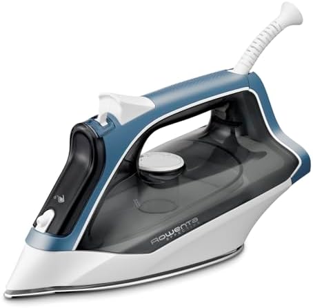 Rowenta Effective 2 Dampfbügeleisen, 2200 W, 30 g/min kontinuierliche Dampfabgabe, extrastarker Dampfstoß, 250 ml-Wassertank, INOX-Bügelsohle, Anti-Kalk-System, Blau/Grau, DX1531D1