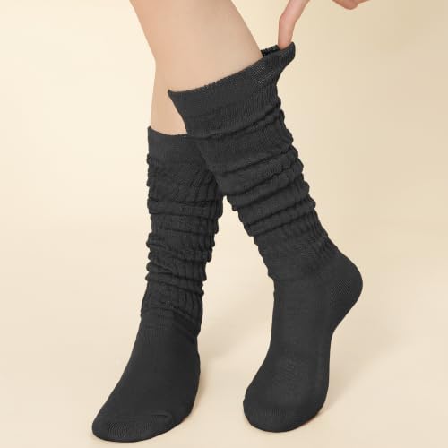 Image of Pleneal Slouchy Socks for Women Scrunch Sock Knit Chunky Crew Boot Socks