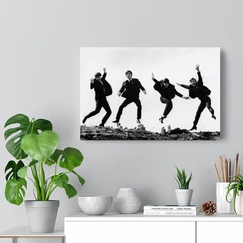 REOTTO Poster décoratif sur toile The Beatles Rock Star classique et artistique pour chambre à coucher (50 x 75 cm) - Les Beatles, Paul McCartney, John Lennon, RIngo Starr, George Harrison REOTTO Poster décoratif sur toile The Beatles Rock Star classique et artistique pour chambre à coucher (50 x 75 cm) – Image 8