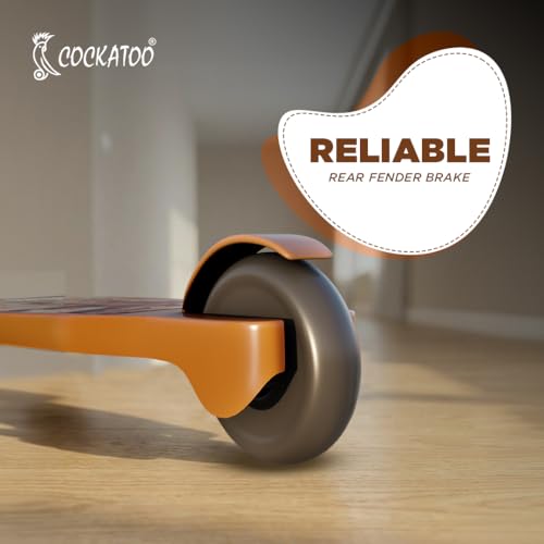 Image of Cockatoo Little Bus Buddy Kick Scooter for Kids 2-12 Years, Kids Scooter with 40MM in PP+PU LED Wheel, 4 Adjustable Height Scooter, Upto 50 Kg (Brown)