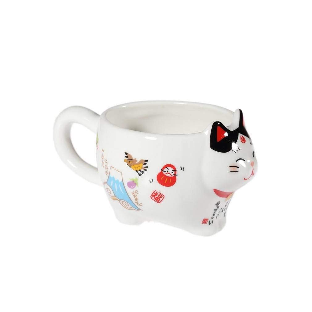 lachineuse - Servizio da tè giapponese Maneki Neko - Con teiera e tazza in porcellana - Teiera con filtro infusore - Idea regalo Giappone Gatto Kawaii Carino per compleanno, Natale - Stoviglie