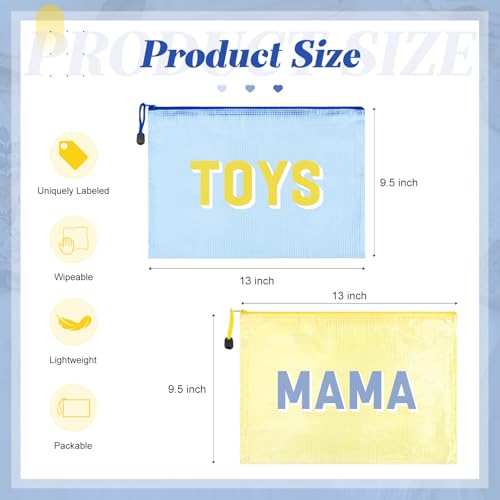 Image of 6pcs Hospital Diaper Bag Organizing Pouches for Labor and Delivery, Maternity Essentials Diaper Bag Organizer for Mommy Travel - Blue /Yellow