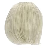 Zerodis Wig Straight Bang Shoulder Length Short Hair Fiber Easy Cutting for BJD Doll (Matcha Green)