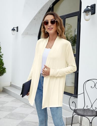 Image of Newchoice Womens Casual Lightweight Long Sleeve Cardigan Soft Drape Open Front Fall Dusters (S-3XL)