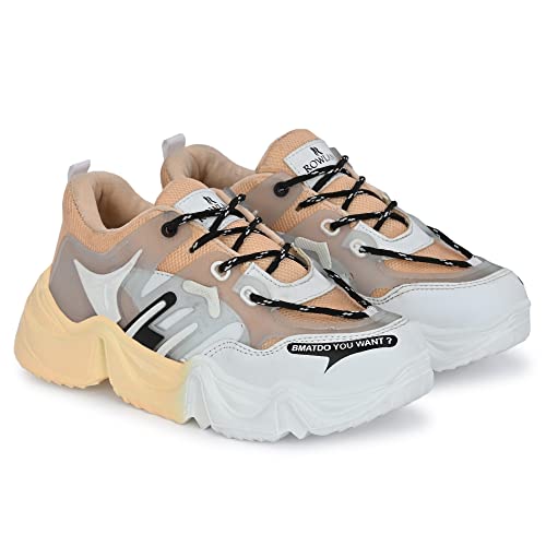 Image of ROWLANS Women's Synthetic Leather Comfortable /Running Lace-Ups Sports Shoes