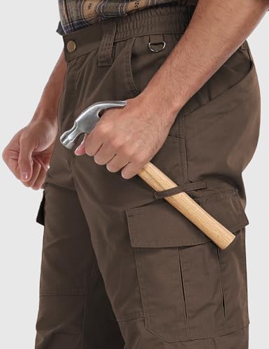 Image of Mens Cargo Work Pants Durable Ripstop Tactical Pants with 7 Pockets Outdoor Water Resistant Hiking Woking Construction Pants