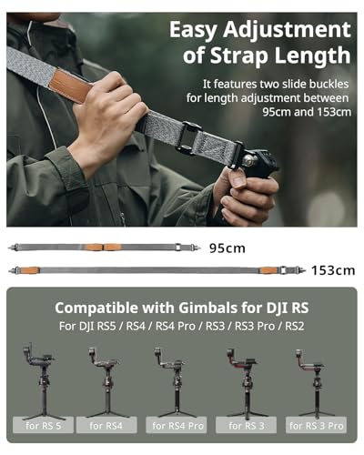 Image of SmallRig Adjustable Sling Handgrip Gimbal Sling Handle w /Shoulder Strap for DJI RS 5 / RS 4 Pro / RS 4 / RS 3 / RS 3 Pro /RS 2 Stabilizer, Ergonomic Grip for Low Angle Shots