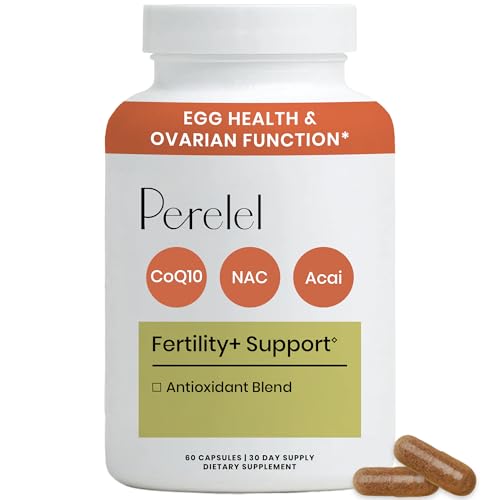 Perelel Fertility Support Antioxidant Multivitamin with COQ10 N-Acetyl-L Cysteine (NAC) & Aa Berry Womens Supplement Soy Dairy & Gluten Free Non GMO 60 Capsules