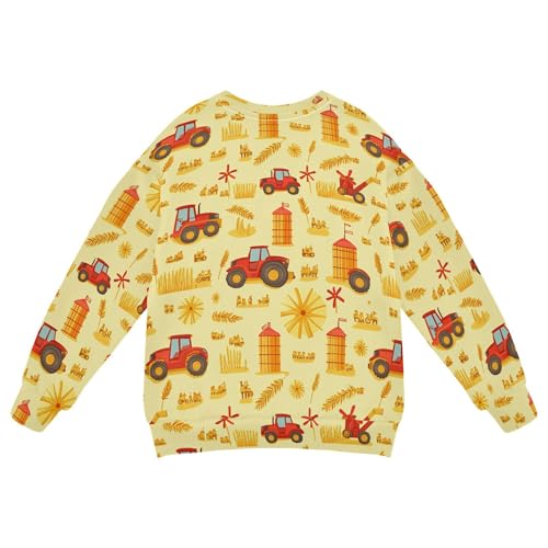JUNZAN Combine Harvester Tractor Granary Kids Girls Sweatshirts Hoodies Fleece Boys Sweat Shirt Party 4T2