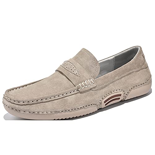 Mocasines cómodos para evitar el cansancio, zapatos de cuero suave para hombre sin cordones