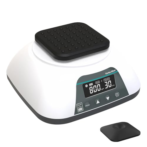 多機能ミキサー 液体ミニボルテックスミキサー 遠沈管/試験管ミキサー 0〜3000 rpm 速度調節可能 パルス/連続運転の2モード 試験管ミキサー 振動幅4.5mm LEDバックライト付き液晶 試験室/研究室/学校教室 インク顔料/インク ミキサー 画家