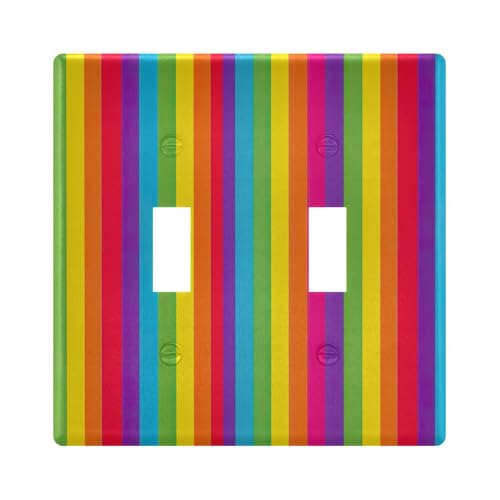 UMIRIKO Stripe Rainbow Light Switch Cover Plate Covers Decorative Double Toggle Home Decor 202b5867
