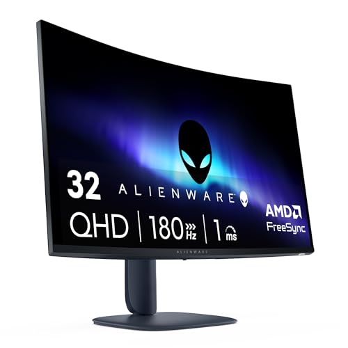 Alienware 32 Gaming Monitor - AW3225DM, QHD (2560x1440), 1500R Curved, 180Hz, VA, 1ms, AMD FreeSync, VESA AdaptiveSync, 95% DCI-P3, HDR400, DisplayPort, 2 HDMI, 3 USB, 3 Jahre Garantie