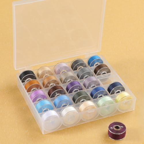 image for YEQIN Bobbin Box, Bobbin Organizer Plastic Case, Transparent 25 Slots 