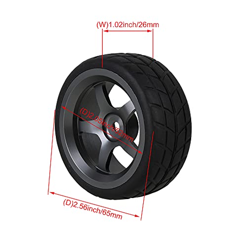 Image of Mxfans Grey 5 Spoke Aluminium Alloy Wheel Rims & Black Square Pattern Rubber Tyres Tires Rc 1:10 On Road Racing Car Set of 4