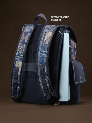 Image of The Souled Store Nomad: Odyssey Backpacks | 21L Durable Canvas Laptop Bag for Men & Women | 15.5 Inch Padded Tech Sleeve & Breathable Air Mesh Back - Earthy Brown & Khaki