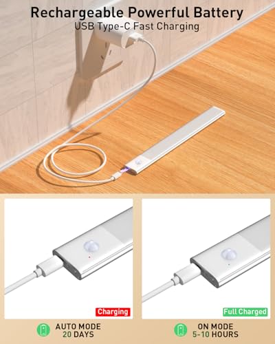 Toilet Paper Holder with Shelf and RGB Motion Sensor Light – Wall Mounted Rustproof Bathroom Tissue Holder with USB-C Rechargeable, Hands-Free Night Light for Bathroom Kitchen (Gold, 1 Pack) — view 5