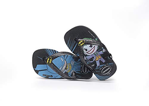 Chinelo Herois, Havaianas, Bebê Unissex, Preto/Preto, 25/26