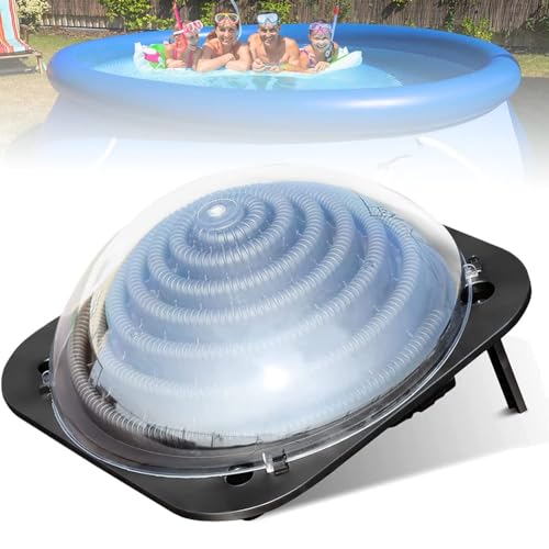 Riscaldatore solare per piscina, riscaldatore solare termico a cupola, con supporti e connettore per tubo flessibile per piscine interrate, attrezzatura per piscina all'aperto