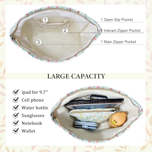 Image of Sunwel Fashion Top Zipper Floral Quilted Bag Small Tote Bag for Women