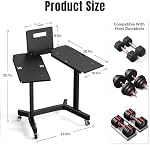 Adjustable Dumbbell Stand with Tablet Holder and Durable Casters(Rack Only)