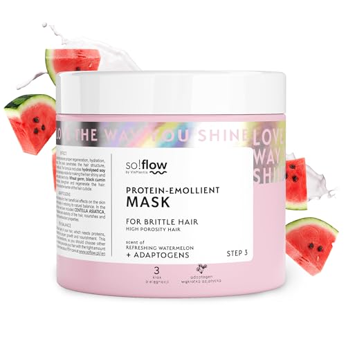 So!Flow Haarmaske zur Porositätsregeneration - Verjüngt sprödes Haar mit Centella Asiatica-Extrakt - glättender Conditioner für seidigen Glanz, Pflegespülung für geschädigtes