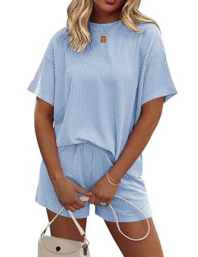 Image of Ekouaer 2 Piece Sets for Women Matching Lounge Sets Summer Outfits