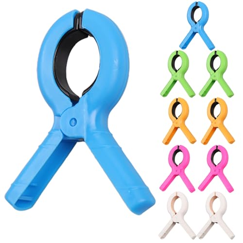 XIANJIA 10 Pièces Epingle a Linge, 9.5 X 7 Cm Grosse Pince à Linge, Beach Towel Clips, Pince Serviette Plage Transat for Heavy Clothes, Beach Towels, Bath Towels, Bed Sheets, Blanket